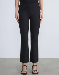 Sale Lafayette 148 New York Acclaimed Stretch Manhattan Slim Flared Pant Black