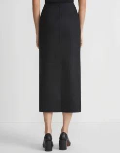 Lafayette 148 New York Boiled Wool-Cashmere Jersey Pencil Skirt Black