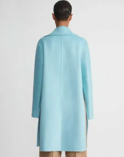 Sale Lafayette 148 New York Brushed Cashmere Double Face Oversized Coat Sea Grass