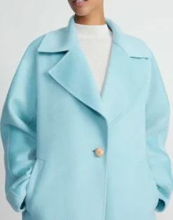 Sale Lafayette 148 New York Brushed Cashmere Double Face Oversized Coat Sea Grass