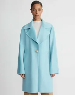 Sale Lafayette 148 New York Brushed Cashmere Double Face Oversized Coat Sea Grass