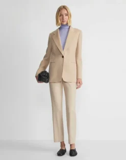 Outlet Lafayette 148 New York Camel Hair Clinton Ankle Pant Natural