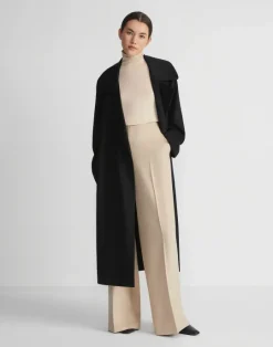 Hot Lafayette 148 New York Camel Hair Oversized Trench Coat Black