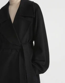 Hot Lafayette 148 New York Camel Hair Oversized Trench Coat Black