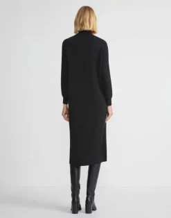 Online Lafayette 148 New York Cashmere Blouson Sleeve Dress Black