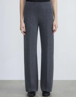 Lafayette 148 New York Cashmere Double Knit Pant Graphite Melange