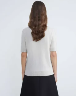 Sale Lafayette 148 New York Cashmere Mockneck Sweater Cloud