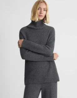 Hot Lafayette 148 New York Cashmere Stand Collar Sweater Black
