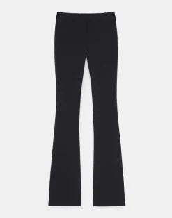Clearance Lafayette 148 New York Compact Stretch Viscose Waldorf Flared Pant Black