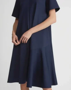 Online Lafayette 148 New York Cotton Jersey Flounced T-Shirt Dress Ink