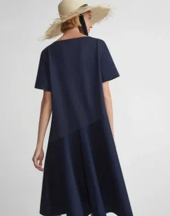 Online Lafayette 148 New York Cotton Jersey Flounced T-Shirt Dress Ink