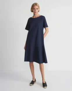 Online Lafayette 148 New York Cotton Jersey Flounced T-Shirt Dress Ink