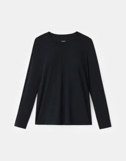 Online Lafayette 148 New York Cotton Jersey Modern Long Sleeve Tee White