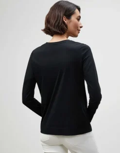 Online Lafayette 148 New York Cotton Jersey Modern Long Sleeve Tee White