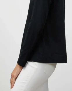 Online Lafayette 148 New York Cotton Jersey Modern Long Sleeve Tee White