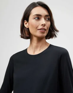 Online Lafayette 148 New York Cotton Jersey Modern Long Sleeve Tee White