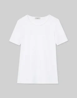 Hot Lafayette 148 New York Cotton Rib Crewneck T-Shirt Black