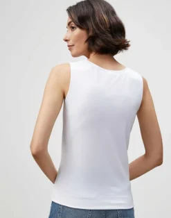 Discount Lafayette 148 New York Cotton Rib Scoop Neck Tank Black