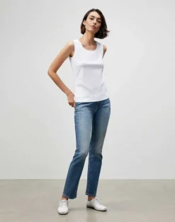Discount Lafayette 148 New York Cotton Rib Scoop Neck Tank Black