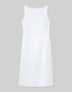 Hot Lafayette 148 New York Cotton Sateen Bateau Sheath Dress Delphinium Blue