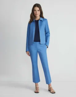 Clearance Lafayette 148 New York Cotton Sateen Manhattan Flared Cropped Pant Black