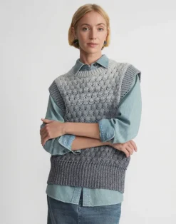 Online Lafayette 148 New York Denim Yarn Sweater Vest Denim Multi