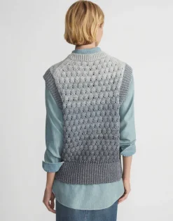Online Lafayette 148 New York Denim Yarn Sweater Vest Denim Multi