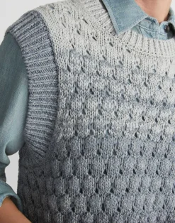 Online Lafayette 148 New York Denim Yarn Sweater Vest Denim Multi