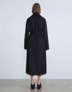 Online Lafayette 148 New York Double Face Cashmere Oversized Trench Coat Black