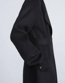 Online Lafayette 148 New York Double Face Cashmere Oversized Trench Coat Black