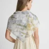 Hot Lafayette 148 New York Eco Fern Print Cotton-Silk Scarf Sky Blue Multi
