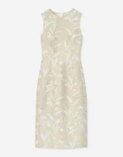 Hot Lafayette 148 New York Eco Flora Jacquard Cotton-Silk Sheath Dress Dune Multi