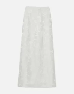 Discount Lafayette 148 New York Eco Flora Jacquard Linen-Viscose Maxi Skirt Pebble