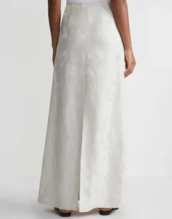 Discount Lafayette 148 New York Eco Flora Jacquard Linen-Viscose Maxi Skirt Pebble