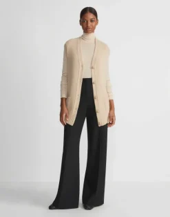 Outlet Lafayette 148 New York Fine Gauge Cashmere Stand Collar Sweater Pampas Plume