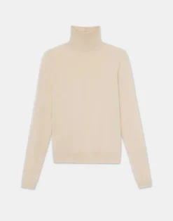 Outlet Lafayette 148 New York Fine Gauge Cashmere Stand Collar Sweater Pampas Plume