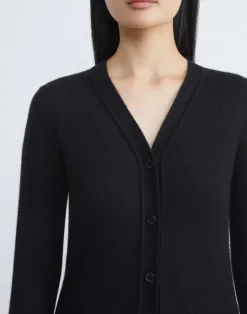 Online Lafayette 148 New York Fine Gauge Cashmere V-Neck Cardigan Aerial Blue