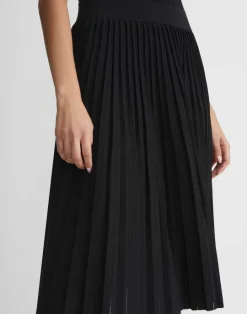 Online Lafayette 148 New York Finespun Voile Pleat Stitch Skirt Black