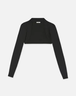 Outlet Lafayette 148 New York Finespun Voile Ponti Stitch Shrug Black
