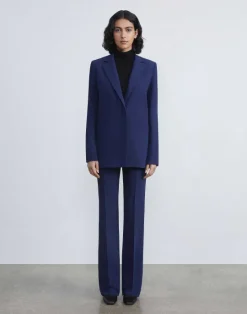 Clearance Lafayette 148 New York Finesse Crepe Blazer Midnight Blue