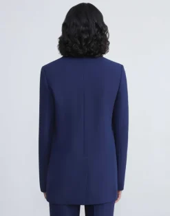 Clearance Lafayette 148 New York Finesse Crepe Blazer Midnight Blue