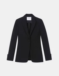 Online Lafayette 148 New York Finesse Crepe Cutaway Blazer Black