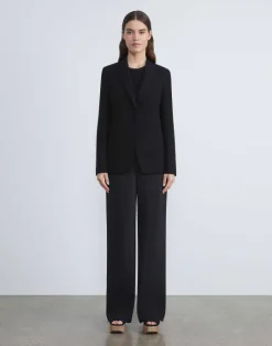 Online Lafayette 148 New York Finesse Crepe Cutaway Blazer Black