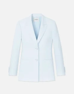 Online Lafayette 148 New York Finesse Crepe Fitted Blazer Seawater