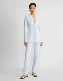 Online Lafayette 148 New York Finesse Crepe Fitted Blazer Seawater
