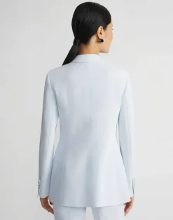 Online Lafayette 148 New York Finesse Crepe Fitted Blazer Seawater