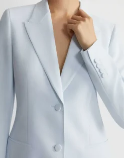 Online Lafayette 148 New York Finesse Crepe Fitted Blazer Seawater