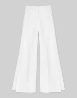 Discount Lafayette 148 New York Finesse Crepe Franklin Wide Leg Ankle Pant Cloud