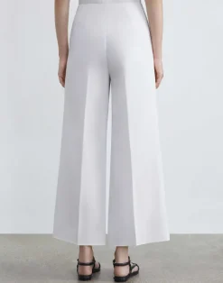 Discount Lafayette 148 New York Finesse Crepe Franklin Wide Leg Ankle Pant Cloud