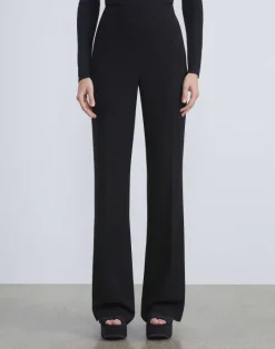 Lafayette 148 New York Finesse Crepe Gates Side-Zip Flared Pant Navy